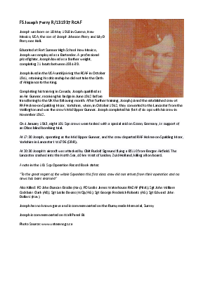 A preview of a PDF biography for Perry, Joseph